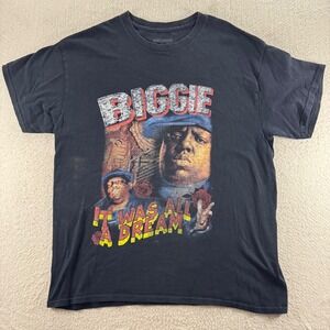 Biggie Smalls T Shirt It Was All A Dream Hip Hop Rap Black Menswear‎ Vtg style